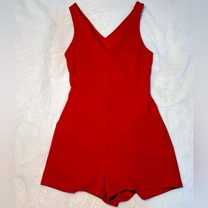 Crossed back red short romper. NWT. Perfect for Valentines Day 💝